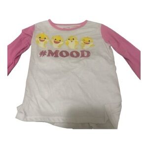 Kids Long Sleeve Shirt with Pink Sleeves and Fun Print